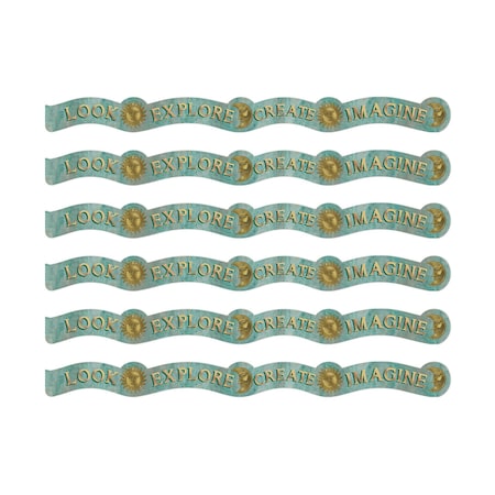 Eureka Curiosity Garden Dream Explore Create Imagine Extra Wide Deco Trim, 37 Feet Per Pack, 6PK 846338