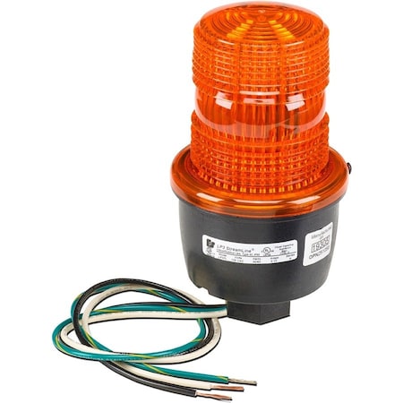 Federal Signal Warning Light, Amber, Steady Burn LED, 120V AC, Not Applicable FPM, 3 1/8 in Dia., (F) 1/2 in NPT LP3PL-120A