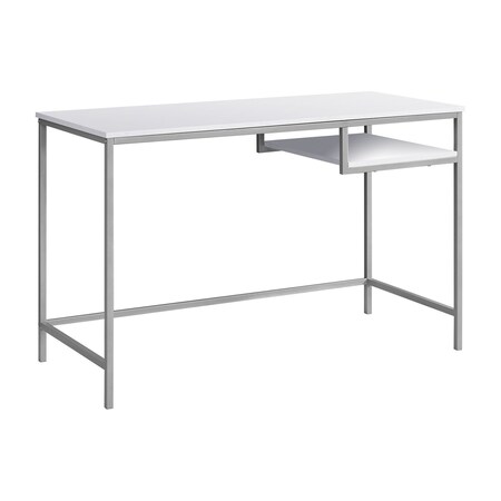 Homeroots 48" White and Silver Computer Desk 333489