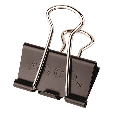 Acco Binder Clip Black/Silver, PK12 ACC72050