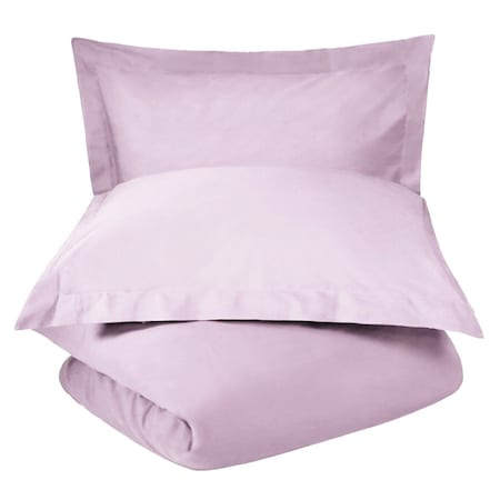 Homeroots Lilac King 100% Cotton 300 Thread Count Washable Duvet Cover Set 528538
