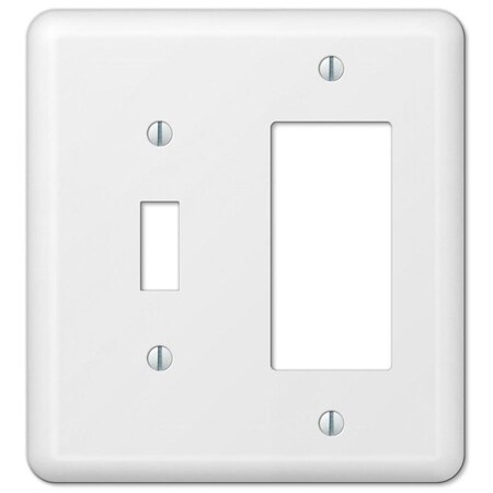 Amerelle Wallplate, 5 in L, 4-5/8 in W, 2 -Gang, Steel, White, Wall Mounting 935TRW