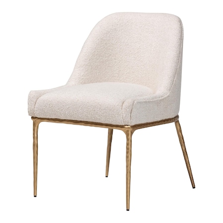 Baxton Studio Nalima Dining Chair - Modern Accent Side Chair with Hand-Forged Metal Frame and Wingback Seat 270-14714-ZORO