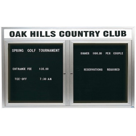 Aarco Illuminated Outdoor Enclosed Directory w/ Al Frame Header, Clear Satin Anodized Finish, 36''Hx60''W OADC3660HI