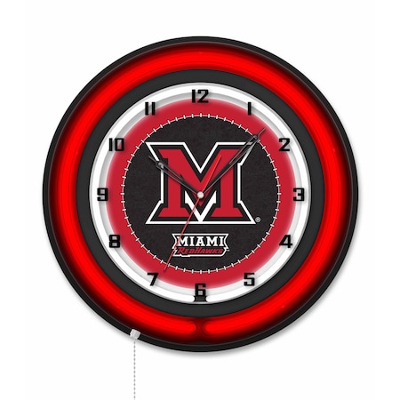Holland Bar Stool Miami University OH 19 Double Neon Wall Clock Clk19BK