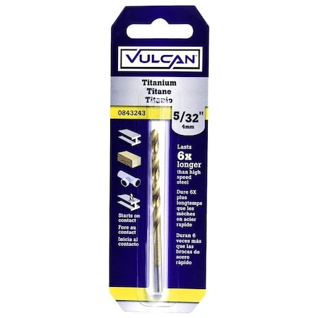 Vulcan Jobber Drill Bit, 5/32 in Dia, 3 in OAL, 3-Flat Shank 218731OR
