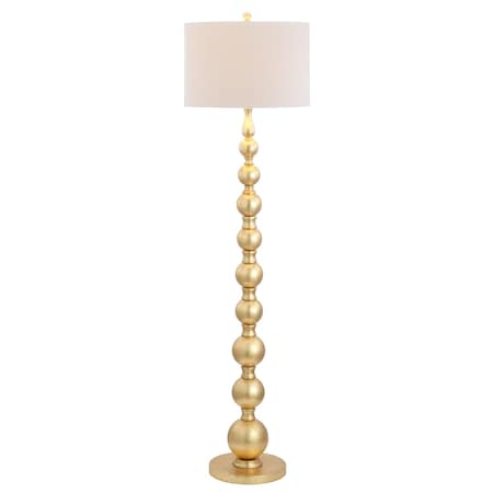 Jonathan Y Adriana 62.5" Contemporary Transitional Metal LED Floor Lamp, Gold Painting JYL5048A