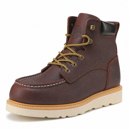 Handpoint Mens 6 in Soft Toe Work Boots-Water Resistant Brown Leather Safety Boots, EH Rated, 11 HVB305-EE-11