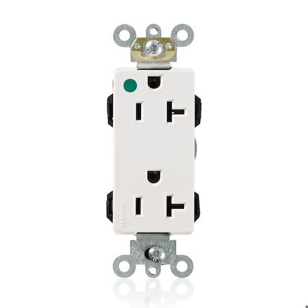 Leviton Straight Blade Receptacle, 5-20R, 20 A, 125V AC, Flush Mount, Self-Grounded M1636-HGW