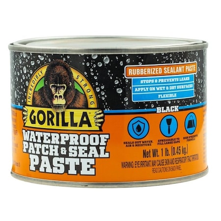 Gorilla Glue Patch and Seal Rubberized Sealant, Paste, Black, 1 lb 109404