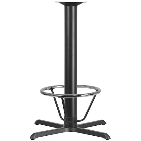 Flash Furniture Beverly 33'' x 33'' Restaurant Table X-Base with 4'' Dia. Bar Height Column and Foot Ring XU-T3333-BAR-4CFR-GG