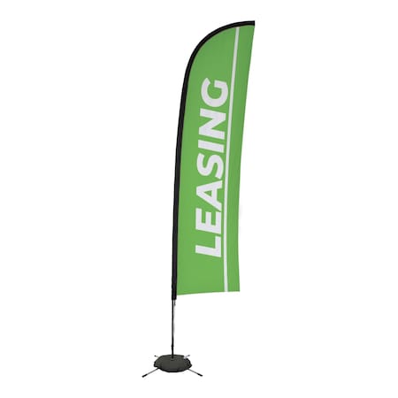 Showdown Displays 13 Ft Premium Blade Sail Sign Kit (Double-Sided With Spider Base) - Leasing Green 908121-008