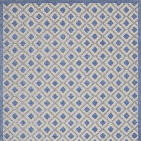 Homeroots 8' X 11' Blue And Gray Geometric Indoor Outdoor Area Rug 546857