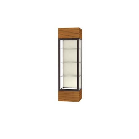 Ghent Lighted Floor Display Case 24x72x24, Mirror, Bronze 4124PB-BZ-MK