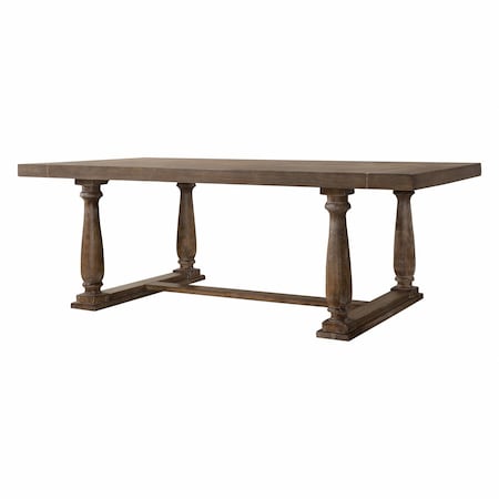 Homeroots 84" Brown Solid Wood Trestle Base Dining Table 318902