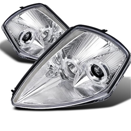 Overtime Halo Projector Headlight for 00 to 05 Mitsubishi Eclipse- Chrome - 13 x 17 x 19 in. OV3737249