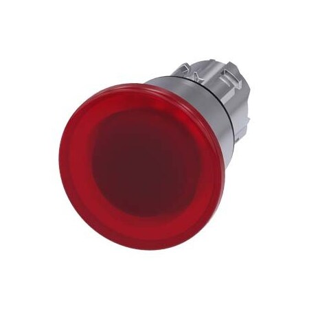 Siemens Illuminated mushroom pushbutton, 22 mm, round, metal, shiny, red 3SU1051-1BA20-0AA0-ZY12