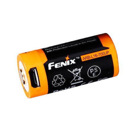 Fenix Lighting Rechargable Battery, USB Port, 3.6v, 700mAh ARB-L16-700UP