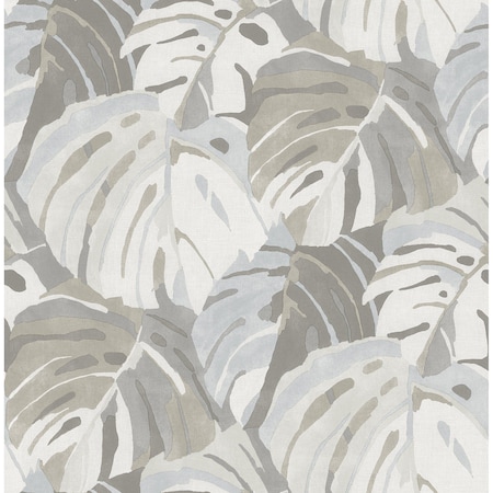 A-Street Prints Samara Stone Monstera Leaf Wallpaper 2969-26008