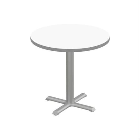 Correll Round Cafe Table, 24 in W, 24 in L, 29 in H, Particleboard Top, Frosty White SXT24DER-80-98-13