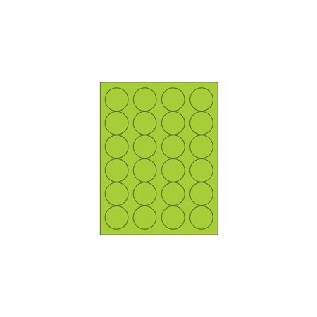 Bubblefast 1 2/3'' Fluorescent Orange Circle Laser Labels-24 Labels per Sheet BFLL196GN