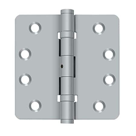 Deltana Pair of 4 x 4 x 1/4 Ball Bearing Radius Hinges with Non Removable Pin; Satin Chrome Finish DSB4R4NB26D