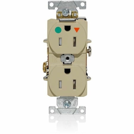 Leviton IG Dup Rec 15A 125V TR/HG Ivr T8200-IGI