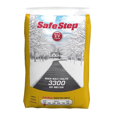 Safe Step 3300 Sodium Chloride Crystal Halite/Rock Salt Ice Melt 25 lb 806661