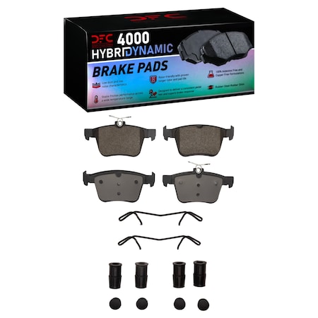 Dynamic Friction Co DFC HybriDynamic Brake Pads Hrdwr Kit 4000-1761-02