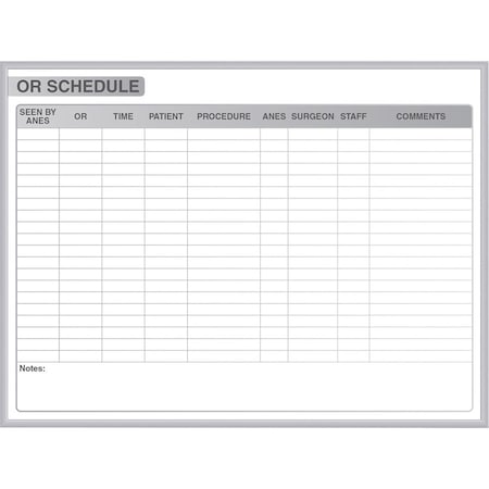 Ghent Planning Board, Plastic, 48 1/2 in, 96 1/2 in, Aluminum Frame, White/Gray, Matte GRPM313S-48