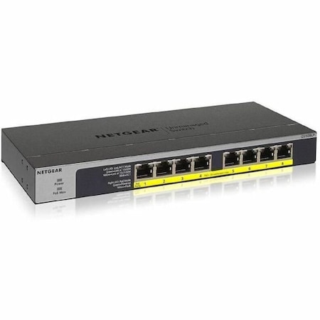 Netgear 8-Port PoE/PoE+ Gigabit Ethernet Unmanaged Switch (GS108LP) GS108LP-100NAS