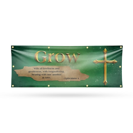 Signmission Jesus Grow, 36 Inch x 96 Inch, Vinyl Banner B-96-30707