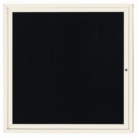 Aarco Outdoor Enclosed Directory w/ Al Frame, Powder Coated Ivory, Letter Panel is Black Vinyl, 36''Hx36''W OADC3636IV