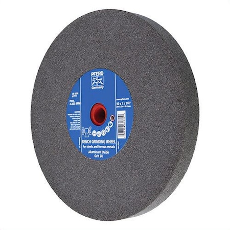 Pferd Universal Line PS-Forte Flat Bench and Pedestal Grinding Wheel, 10 in dia x 1 in thick 61771