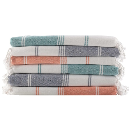 Lavish Home 6 Pack Turkish Beach Towel Set Oversized Beach Towels Bulk Lightweight Blankets Set Quick Dry 67-0040TT