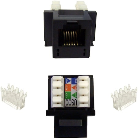 Cable Wholesale Keystone Insert, Black, Phone/Data Jack, RJ11 / RJ12 Female to 110 Type Punch Down 320-120BK