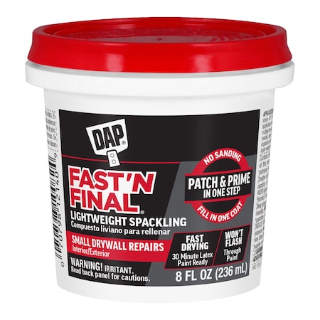 Fast'N Final Lightweight Spackling 8 FL OZ White 7079812140