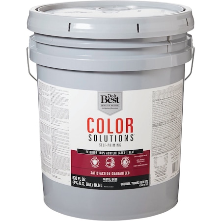 Do It Best Color Solutions 100% Acrylic Latex Self-Priming Flat Exterior House Paint Pastel Base 5 Gal. CS45W0702-20