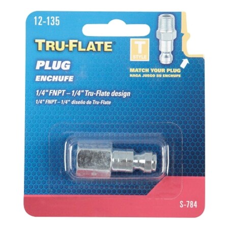 Tru-Flate 0.25 in. Female NPT Quick Connect Plug CP2 Steel T2F-12135