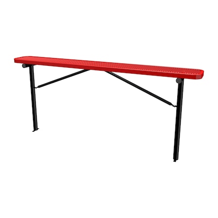Leisure Craft Bench w/o Back, Ingroud Mount, 8ft., Red B8XPIG-RED