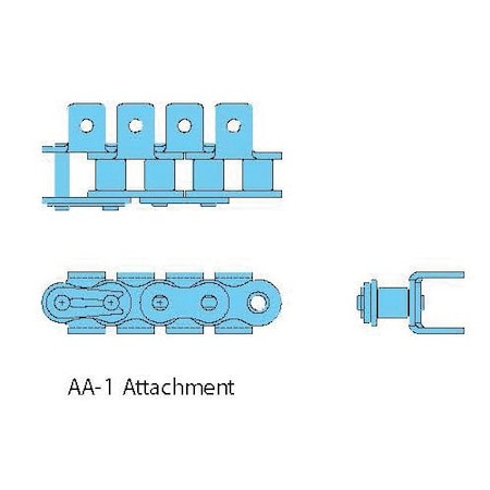 Tsubaki Single Pitch Standard Attachment chain, 10 ft OAL, 3/4 P, 0.469 Dia x 1/2 in W Roller, 600 SS 60ASAA14LRB