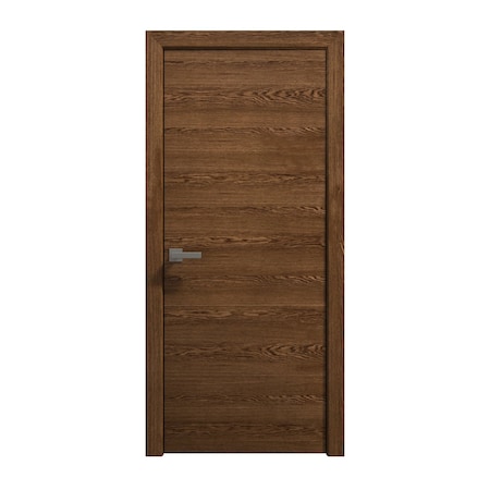 Sartodoors Interior Solid French Door 36 x 96 inches, Ego 5000 Cognac Oak Veneer, Single Regular Panel Frame EGO5000ID-DKO-3696