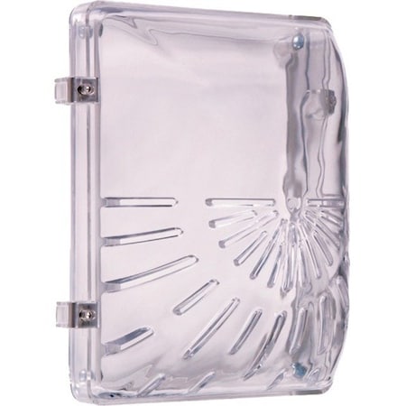 Safety Technology International Audible and Strobe Guard, Polycarbonate, Flush Mount, 6 1/2 in W x 8 1/2 in H x 4 in D, Clear STI-1210E