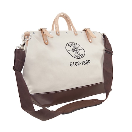 Klein Tools Tool Bag, Brown, Canvas, 13 Pockets 5102-18SP