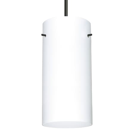 Besa Lighting Besa Stilo 12 Pendant, Opal Matte, Black Finish, 1x 150W MAX E26 Base 1JT-412007-BK