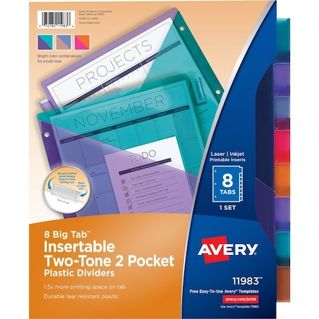 Avery Big Tab Insertable Plastic Dividers, Two 11983