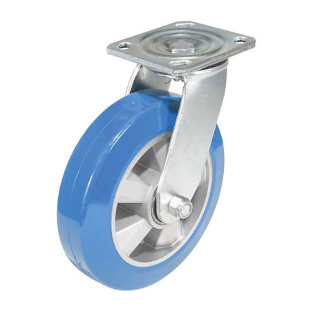 Vestil Polyurethane Precision Ball Bearing Swivel Caster 8 In. x 2 In. 881 lb Blue/Gray CST-PB-8X2PUA-S