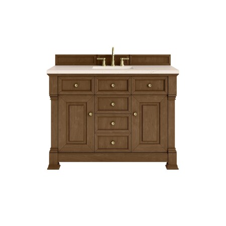 James Martin Vanities Brookfield 48 in. Single Vanity, Honey Oak w/ 3 CM Eternal Marfil Silestone Top 547-V48-HNO-3EMR
