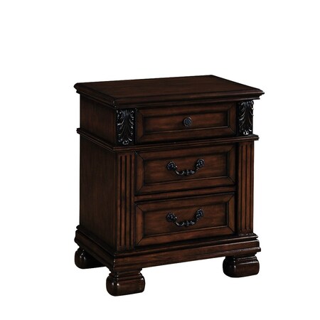 Homeroots 16" X 25" X 28" Dark Walnut Wood Nightstand 347052