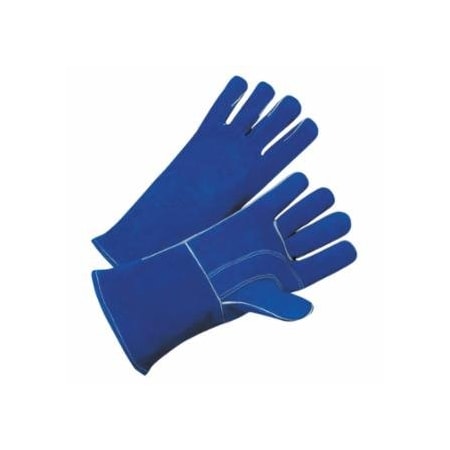 Best Welds 7344 Leather Welding Gloves, Leather, Large, Blue, 4 in cuff, Cotton Lining, 12PK 902-3030